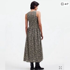 Madewell Black and Cream Floral Maxi Dress